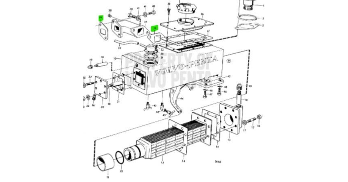 Heat Exchanger Seal Kit for Volvo Penta 2002, 2002AG, 2002BG, 2003, 2003AG 2003B